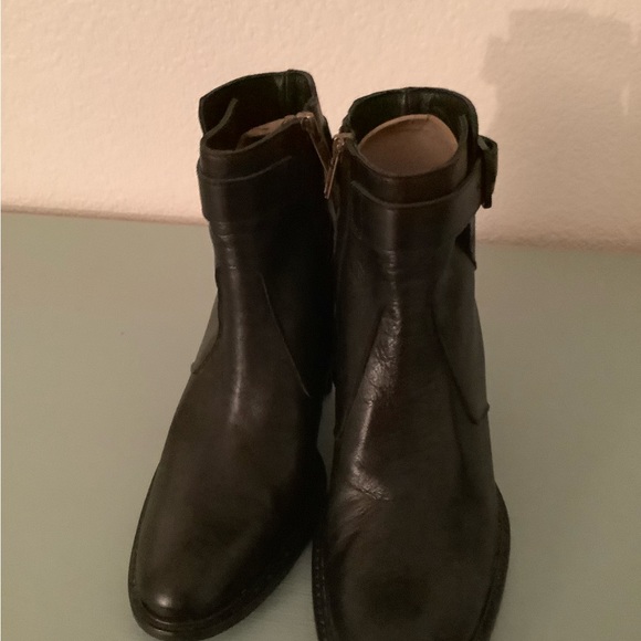 Helmut Lang Black Leather Ankle Size 37 1/2 Boots Made In Italy! - Picture 7 of 11